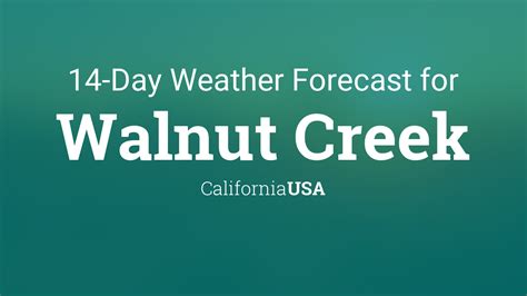 Walnut creek weather 15 day forecast - Find the most current and reliable 14 day weather forecasts, storm alerts, reports and information for Walnut, CA, US with The Weather Network.